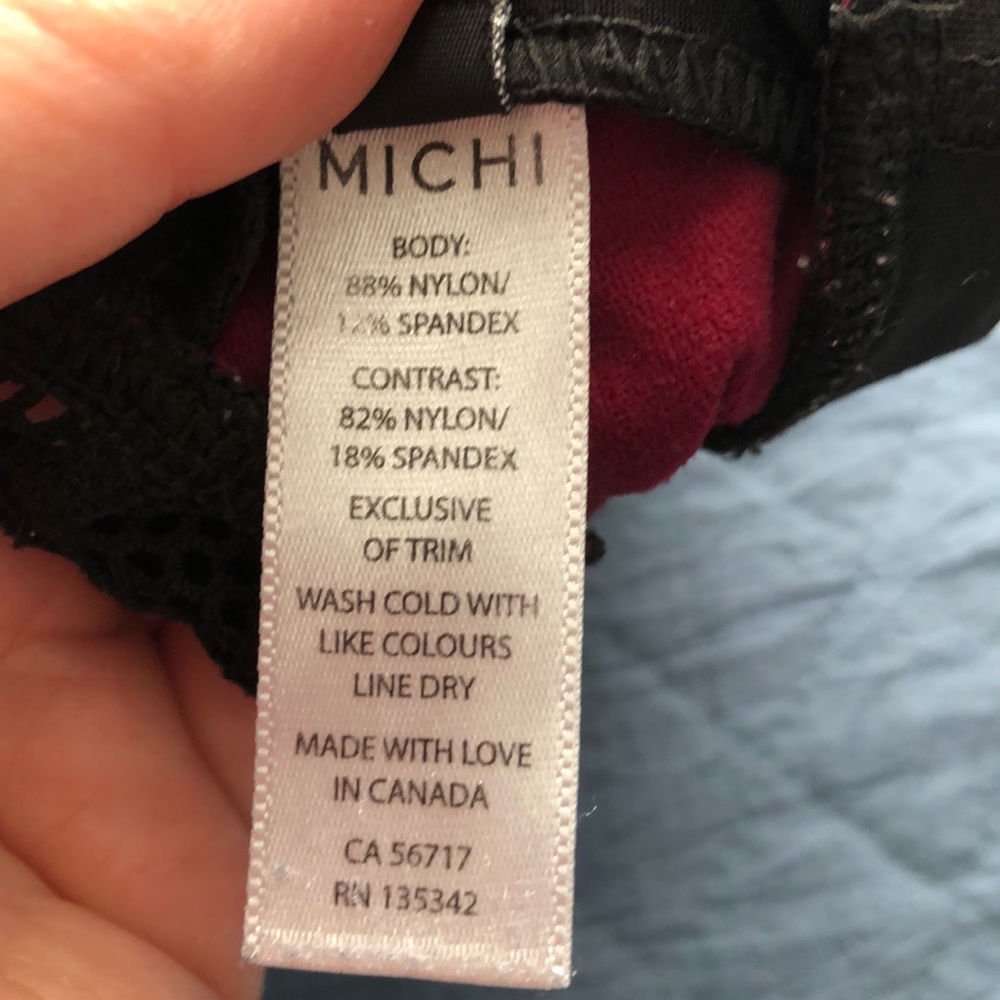 MICHI Mesh Panel Burgundy Spots Bra | M - Picture 14 of 14